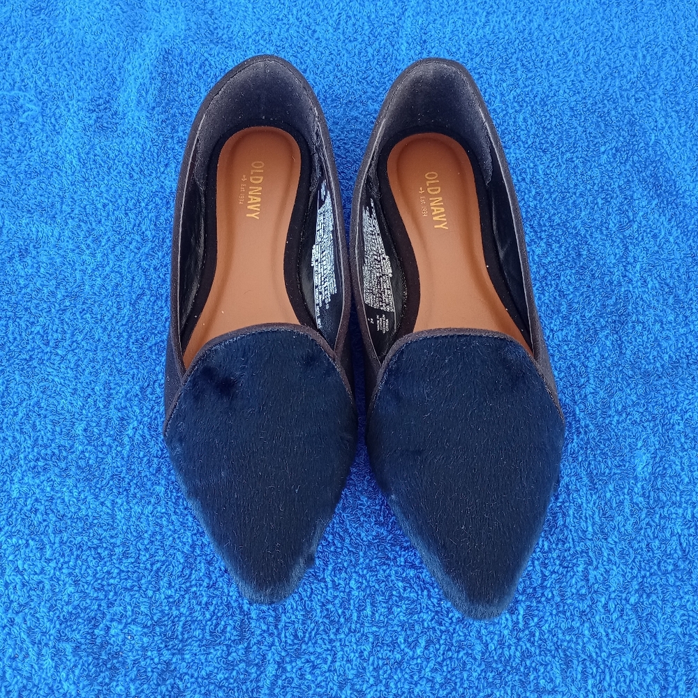 Old navy pointed flats navy blue/black size 7 wmns